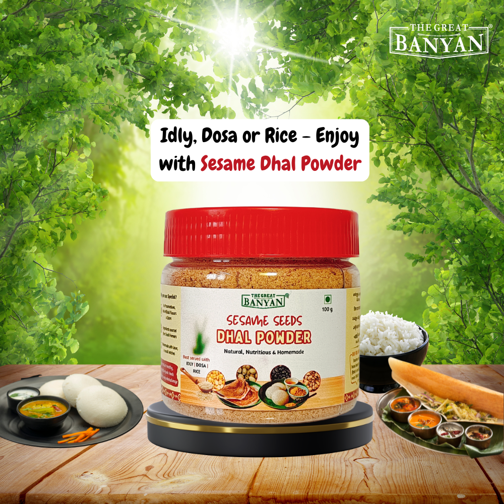 The Great Banyan Curry Leaves & Sesame Seeds Dhal Powder 100g (Pack of 2) – Idli Dosa Rice Milagai Podi