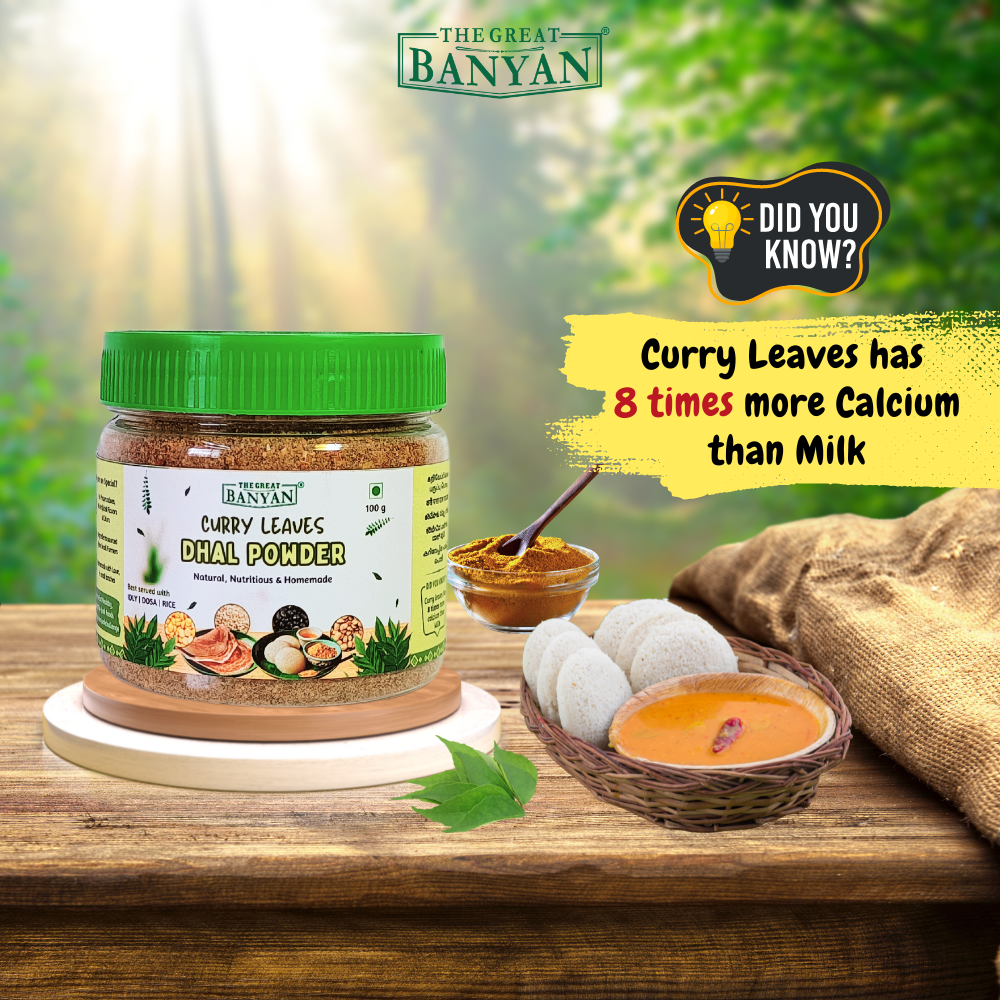 The Great Banyan Moringa & Curry Leaves Dhal Powder 100g (Pack of 2) – Idli Dosa Rice Milagai Podi